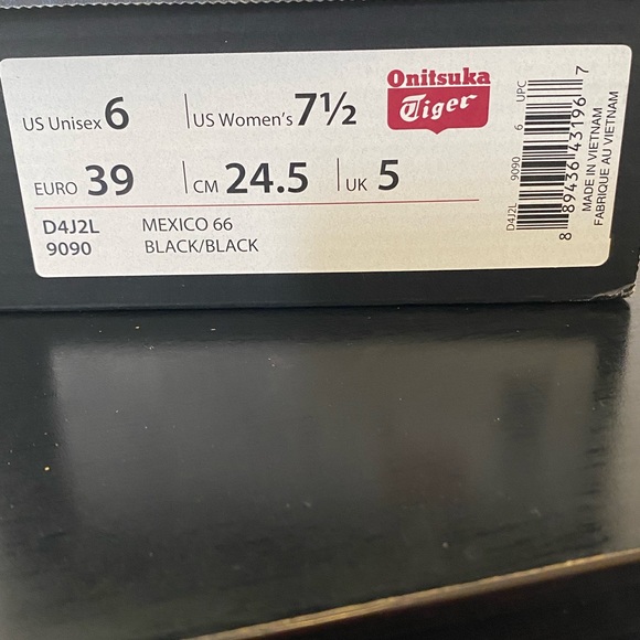 Onitsuka Tiger - Mexico 66 Black/Black 7.5 Brand New - Never Worn! - Picture 7 of 11